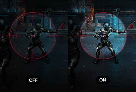 Función Black Stabilizer en acción en el monitor UltraGear.